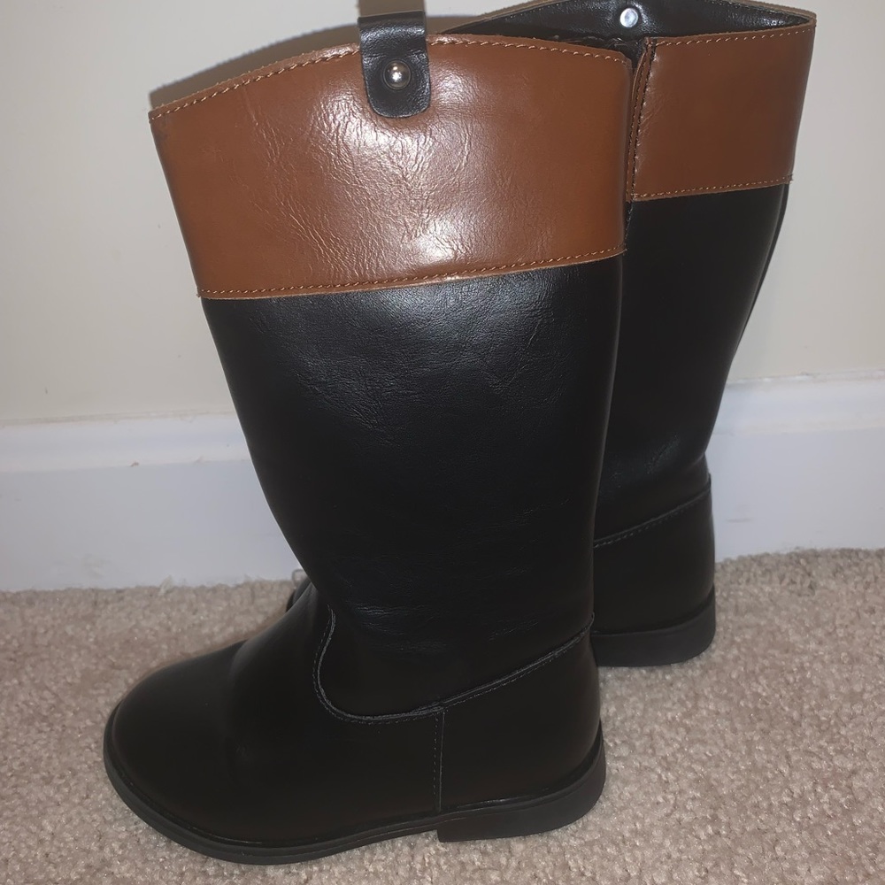 Toddler girl children’s boots size 7 black & brown
